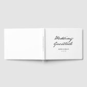 Pen Script minimalistische kalligrafie wit bruilof Gastenboek (Volledig)
