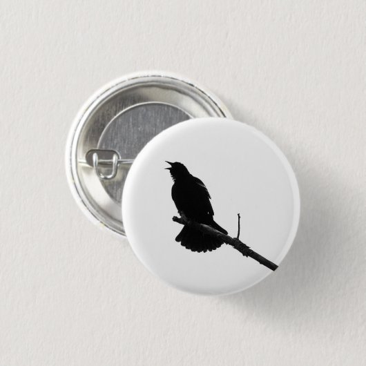 pen van vogelsilhouet ronde button 3,2 cm (Voorkant /achterkant)