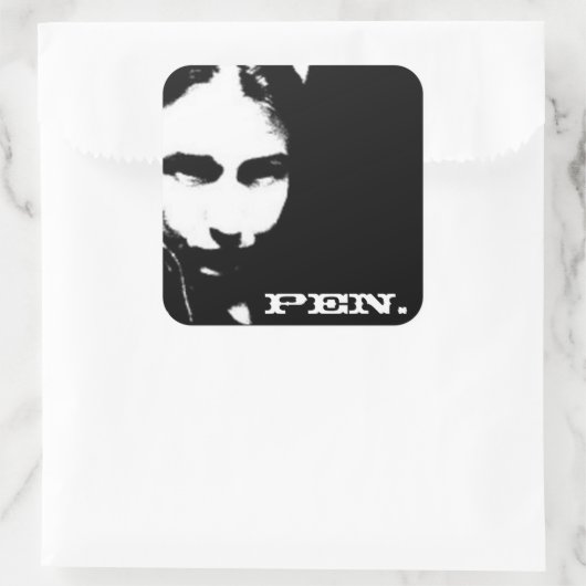Pen. Vierkante Sticker (Tas)
