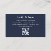 Pen Writer Blogger Qr Code Marineblauw Visitekaartje (Achterkant)