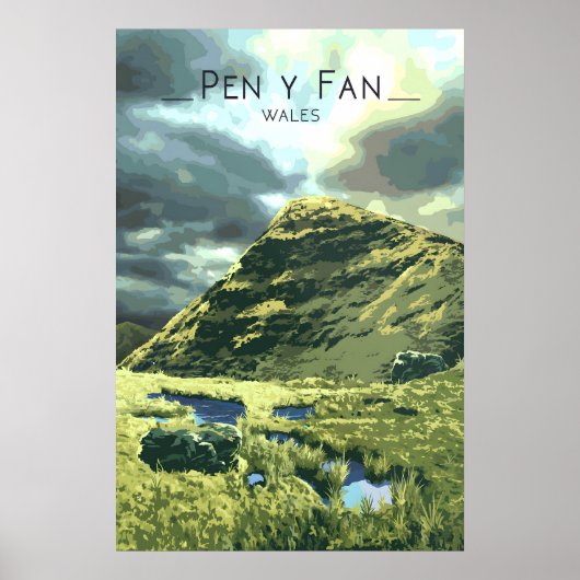 Pen Y Fan Brecon Beacons Wales Reisposter Poster (Voorkant)