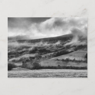 PEN Y FAN, BRECON BEACONS, WALES - ZWART EN WITTE BRIEFKAART