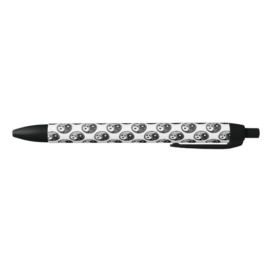 Pen/Ying Yang Skulls Zwarte Inkt Pen (Bodem)
