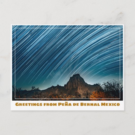 Peña de Bernal met Star Pattern bij Querétaro Briefkaart (Voorkant)