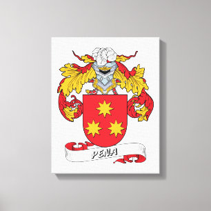 Pena Family Crest Canvas Afdruk
