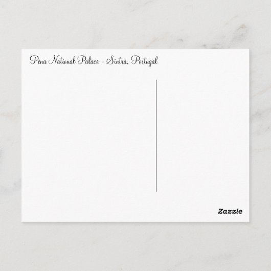 Pena Nationaal Paleis Briefkaart (Achterkant)
