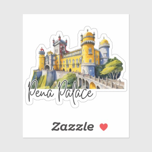 Pena-paleis Portugal Waterverf Sticker (Vel)