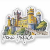 Pena-paleis Portugal Waterverf Sticker (Voorkant)