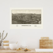 Penacook, NH Panoramic Map - 1887 Poster (Keuken)