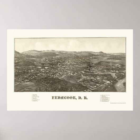 Penacook, NH Panoramic Map - 1887 Poster (Voorkant)
