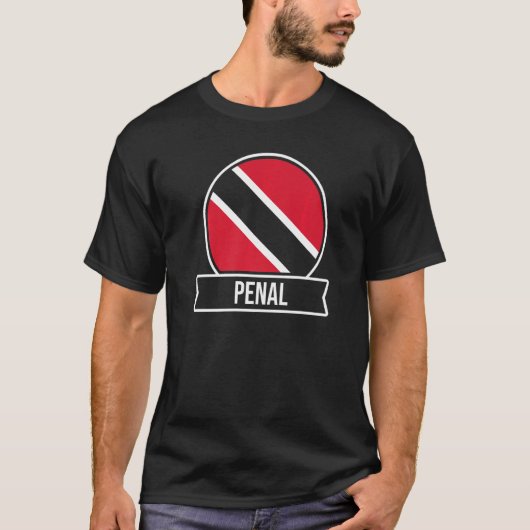 Penal Trinidad and Tobago cities & islands flag T-shirt (Voorkant)