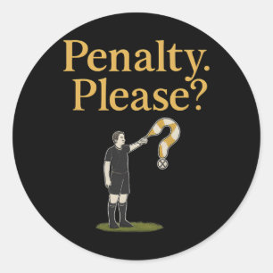Penalty Alsjeblieft Voetbal Scheidsrechter Vlag Gr Ronde Sticker