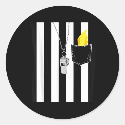 Penalty Flag Ready Football Ref Kostuum Ronde Sticker (Voorkant)