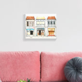 Penang erfgoed huizen canvas afdruk (Insitu (Woonkamer))