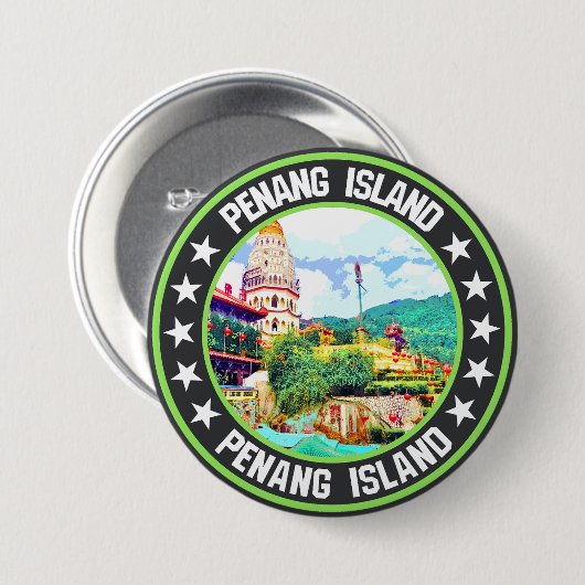 Penang Island Ronde Button 7,6 Cm (Voorkant /achterkant)