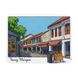 Penang Malaysia Georgetown Cartoon Magneet