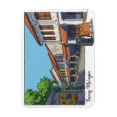 Penang Malaysia Georgetown Cartoon Magneet (Verticaal)