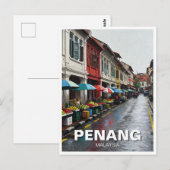 Penang Malaysia Georgetown Reizen Briefkaart (Voorkant / Achterkant)