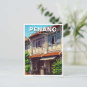 Penang Malaysia Heritage Townhouse Reizen Briefkaart (Staand voorkant)
