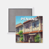Penang Malaysia Heritage Townhouse Reizen Magneet (Voorkant / Achterkant)