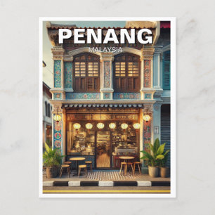 Penang Malaysia Shophouse Briefkaart