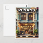 Penang Malaysia Shophouse Briefkaart (Voorkant / Achterkant)