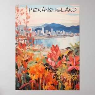 Penang Maleisië Reizen Stad Schilderen Esthetisch Poster