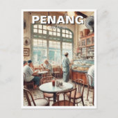 Penang Maleisië Winkelhuis Kopitiam Reizen Briefkaart (Voorkant)