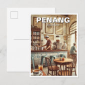 Penang Maleisië Winkelhuis Kopitiam Reizen Briefkaart (Voorkant / Achterkant)