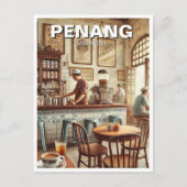 Penang Maleisië Winkelhuis Kopitiam Reizen Briefkaart (Voorkant)