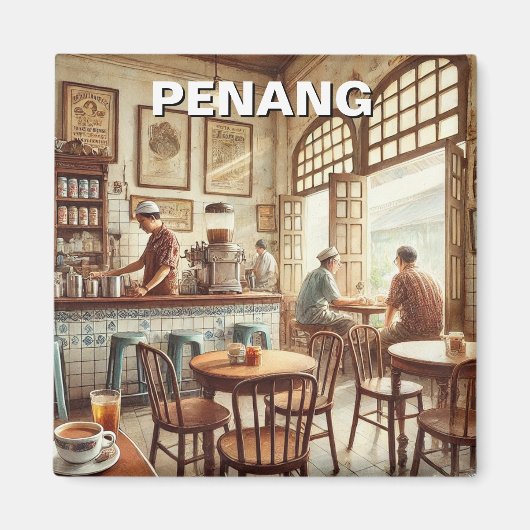 Penang Maleisië Winkelhuis Kopitiam Reizen Magneet (Voorkant)