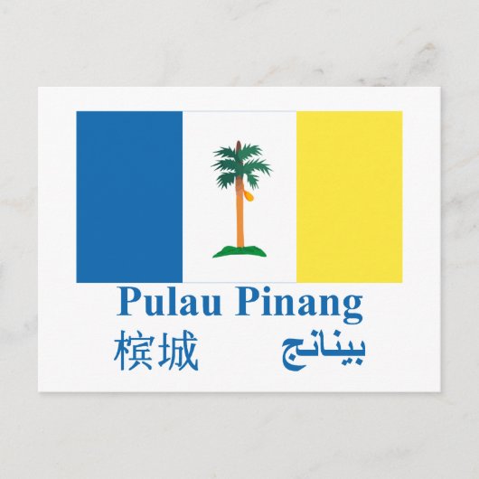 Penang-vlag met naam briefkaart (Voorkant)