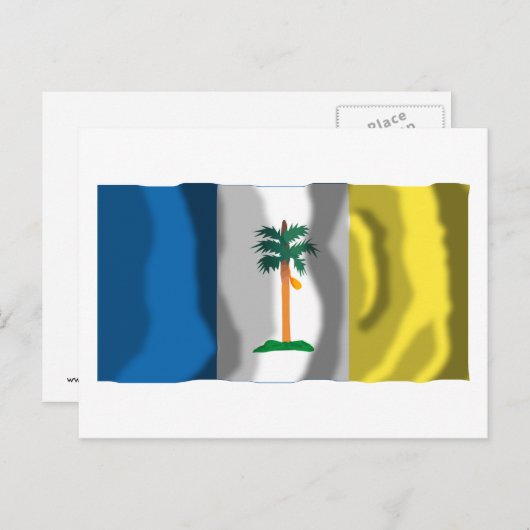 Penang waving vlag briefkaart (Voorkant / Achterkant)