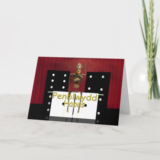 Penblwydd Hapus, de Gelukkige Tweetalige kaart van (Voorkant)