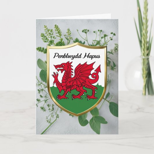 Penblwydd Hapus Happy Birthday Kaart (Voorkant)