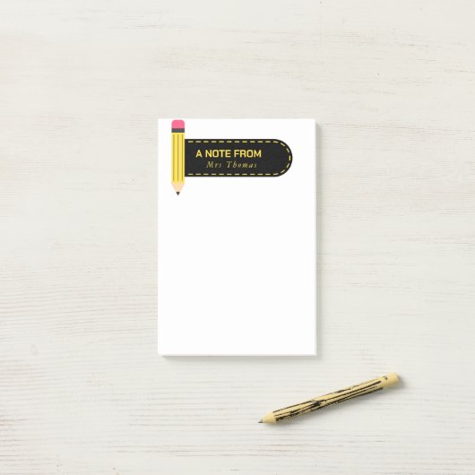 Pencil A Note From Teacher  (Op bureau)