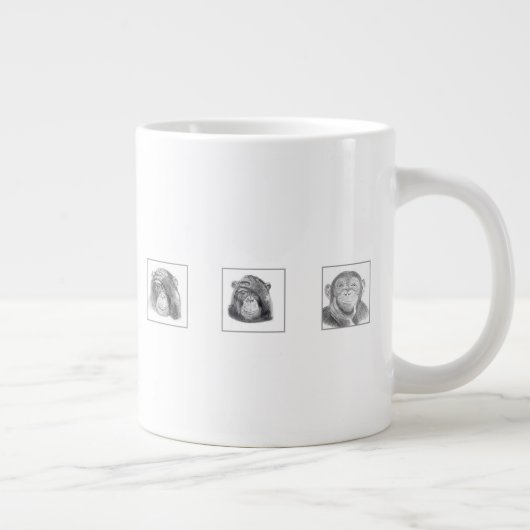 Pencil Animal Collection Mug - Monkeys Grote Koffiekop (Rechts)