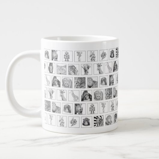 Pencil Animal Collection Mug - Tiled Horizontal Grote Koffiekop (Links)