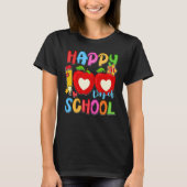 Pencil Apples Happy 100th Day Of School Student Te T-shirt (Voorkant)