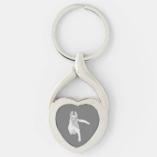 Pencil Belgische Malinois Heart Sleutelhanger