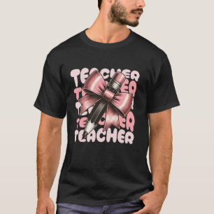 Pencil Coquette Boog Leraar Waardering Terug naar T-shirt