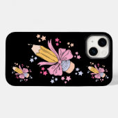 Pencil Coquette Bow Pink Terug naar schoolleraren Case-Mate iPhone Case (Achterkant (horizontaal))