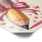 Pencil Coquette Bow Teacher Appreciation School Foto Afdruk (Hoek)