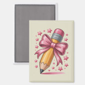 Pencil Coquette Bow Teacher Appreciation School Magneet (Voorkant / Achterkant)