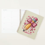 Pencil Coquette Bow Teacher Appreciation School Planner<br><div class="desc">Pencil Coquette Bow Teacher Appreciation Terug naar school</div>