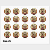 Pencil Crayon Kat Ronde Sticker (Vel)