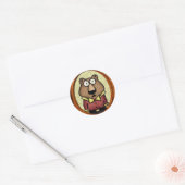 Pencil Crayon Kat Ronde Sticker (Envelop)