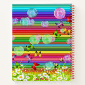 Pencil Crayons Holder Bubbles Butterflies Daisies Notitieboek (Achterkant)