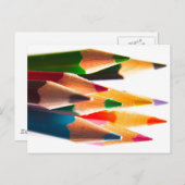 PENCIL CRAYONS PENCILS COLORED BRIGHT SCHOOL BRIEFKAART (Voorkant / Achterkant)