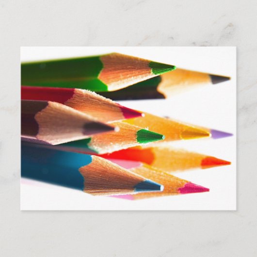 PENCIL CRAYONS PENCILS COLORED BRIGHT SCHOOL BRIEFKAART (Voorkant)